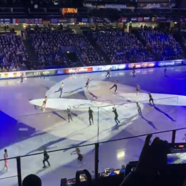 Figure Skaters during the introduction on ice in Espoo Metro Areena