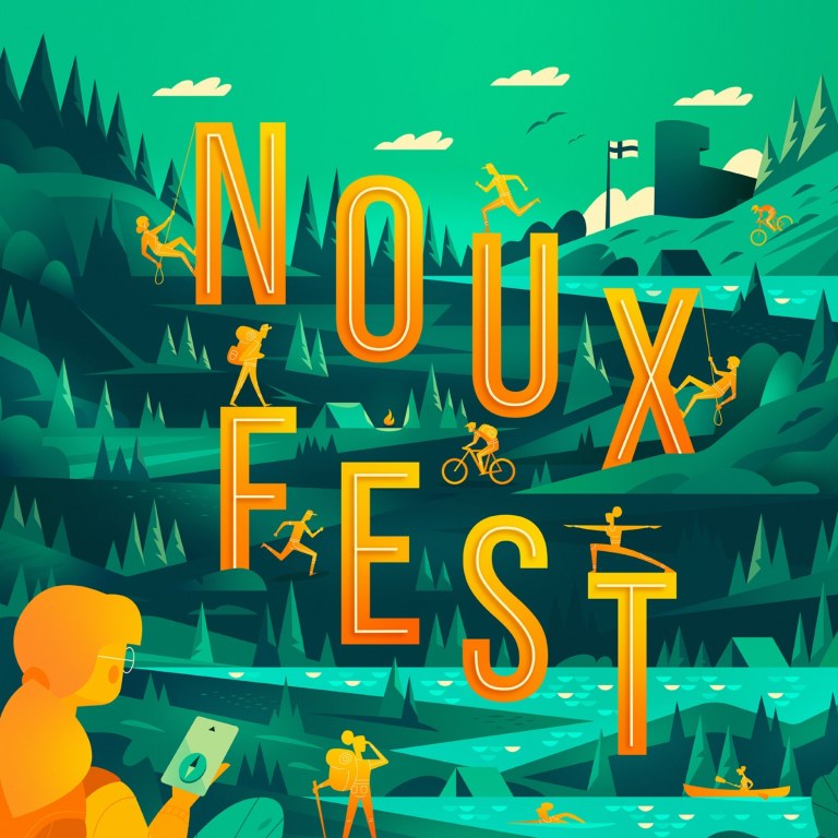 Nouxfest-tapahtuman piirretty logo-/ tunnuskuva.