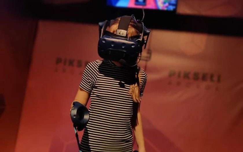 Child playing virtual game