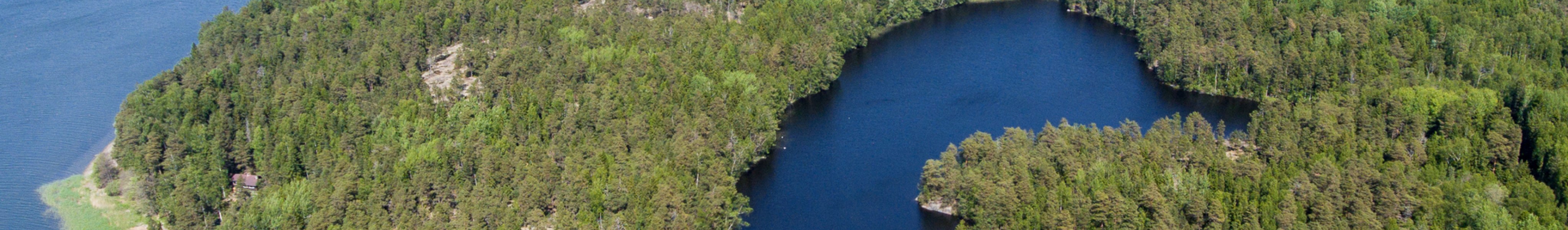 A drone view of summery Espoo archipelago.